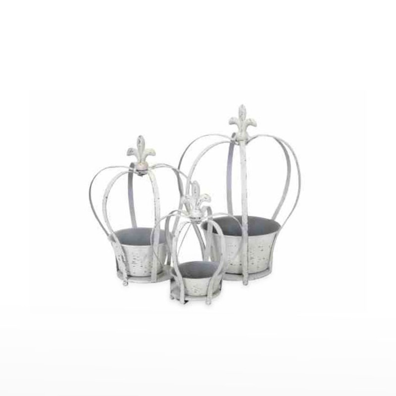 Conjunto Coroa Metálica - Branco